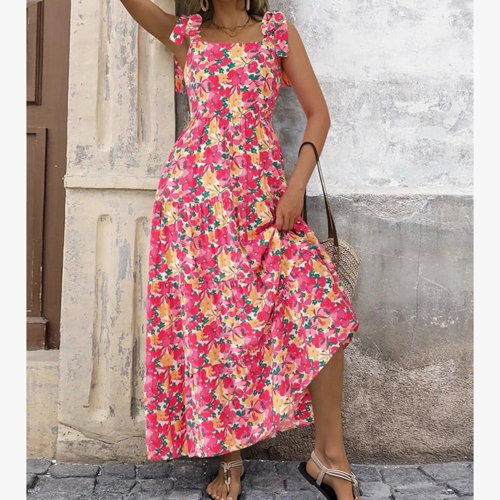 Amazon Vibrant Floral Maxi Dress